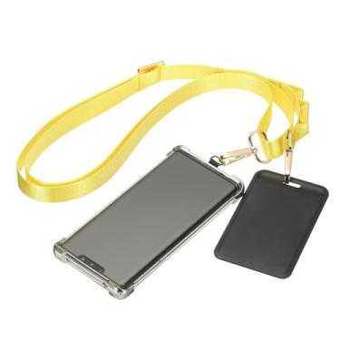 Imagem de PATIKIL Cordão universal para celular, alça de telefone transversal ajustável cordão de pescoço de poliéster anti-roubo com adesivos para shows, academia, viagem, transporte seguro com as mãos livres