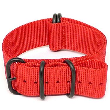 Imagem de Da Luca Pulseira de relógio militar de nylon balístico - vermelha (fivela PVD): 20 mm