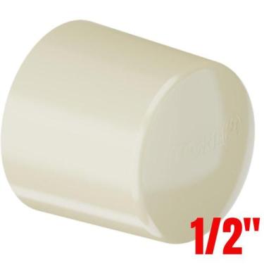 Imagem de Cap Tampão Aquatherm Soldável CPVC Bege Para Tampar Canos Tubo Água Qu