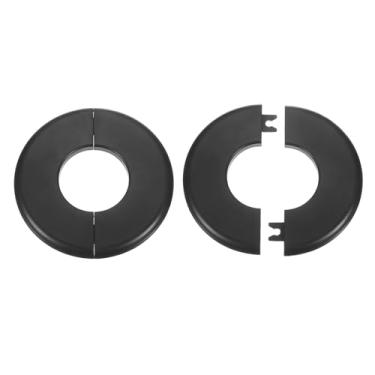 Imagem de HARFINGTON 2 peças flange dividida na parede 44 mm/1,7" placas de cobertura de encanamento autoadesivas plástico ABS placa de escudo redondo design de fivela para tubo de água banheiro decoração de