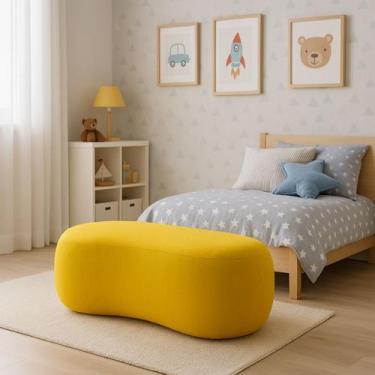 Imagem de Puff Redondo Orgânico Moderno Feijão Sala Quarto Recpção Luxo 100cm - 