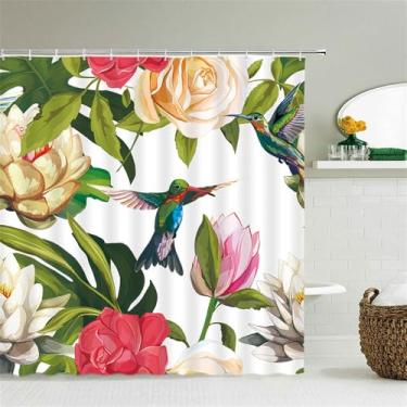 Imagem de Plantas Flores Folhas Cortinas de Chuveiro Cortinas de Banheiro Cortina de Banho com Ganchos Cortina de Chuveiro,4121L,W90xH180cm