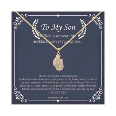 Imagem de Colar masculino To My Son from Mom com pingente de ouro, presente legal para homens, presentes inspiradores de aniversário para filho, Zinco, Sem Pedra Preciosa
