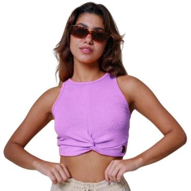 Imagem de Cropped Regata Com Torção Riu Kiu Lilás 10635-Feminino