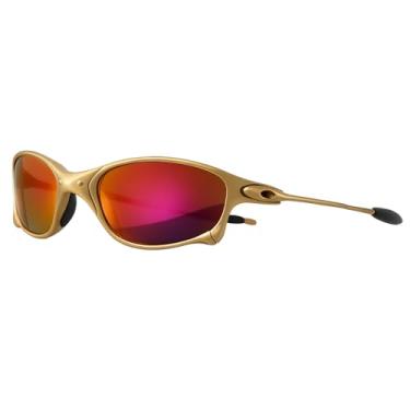 Imagem de Óculos De Sol Estilo Juliet Unissex Metal 24k - Polarizado e Resistente (Dourado)