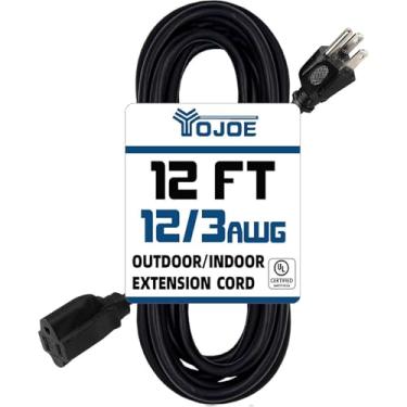 Imagem de YOJOE Cabo de extensão 12/3 3M robusto SJTW 3 pontas cabo de extensão exterior impermeável iluminação de jardinagem