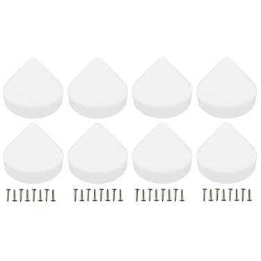 Imagem de JSP Manufacturing Pacote com 8 tampas de empilhamento de docas marinhas, tampas de cobertura de pilão de doca para docas de barcos marítimos, docas flutuantes, cais (branco, 23 cm)