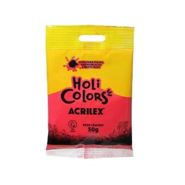 Imagem de Pó Colorido Para Festas Chá Revelação Holi Colors Acrilex 50g - Cores,