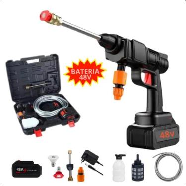 Imagem de Pistola de Água Alta Pressão  Recarregável, Ideal para Limpeza de Carr