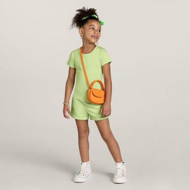 Imagem de Shorts Básico Infantil Menina Em Moletinho Verde Brandili