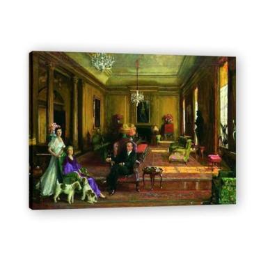 Imagem de The Family Of Lord Duveen John Lavery Classic Realist Portrait & War Scene Canvas Art – Decoração de parede de arte irlandesa para casa emoldurada 30 x 39 cm
