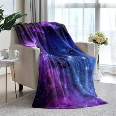 Imagem de Cobertor de lã Cool Galaxy 101,6 x 127 cm para sofá cama, cobertor de flanela de microfibra super macio e aconchegante leve para mulheres, homens e crianças