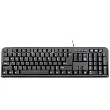 Imagem de Teclado Office USB ABNT2, 107 Teclas, Silencioso, Design Ergonômico, Cabo 1,3m, Preto