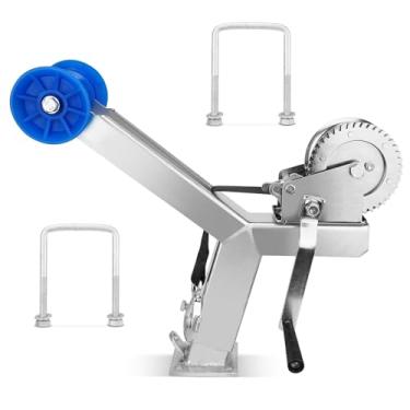 Imagem de Guincho de reboque de barco com guincho de barco de 544 kg compatível com barra de tração de reboque de barco de 7,6 cm L x 10 cm A, suportes de guincho de barco com altura ajustável, suporte de