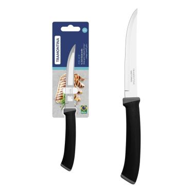 Imagem de Faca Para Churrasco Tramontina Felice Aço Inox Fio Liso Cabo De Polipropileno Preto 5 Tramontina