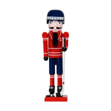 Imagem de Sclmgo Jogador de Hóquei No Gelo de Madeira de Natal, Quebra-nozes, 14 Polegadas de Altura, Boneco de Brinquedo de Natal, Decoração de Mesa para Festa de Fes