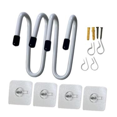 Imagem de Ioensy Suporte de parede para skate, 2 peças, gancho para fone de ouvido, organizador ajustável, suporte de armazenamento, para ukulele, roupas, capacete
