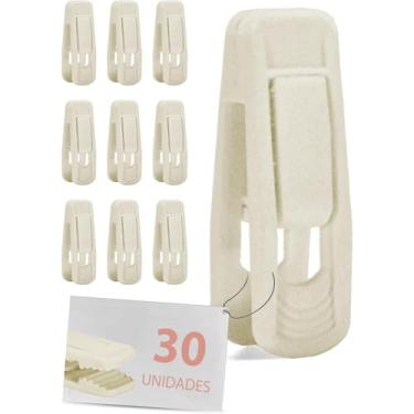 Imagem de Kit 30 Clipes de Cabides de Veludo, Cabides de Calças Bege Clipes de Veludo, Clipe de Fortes Perfeitos para Feltro Finos