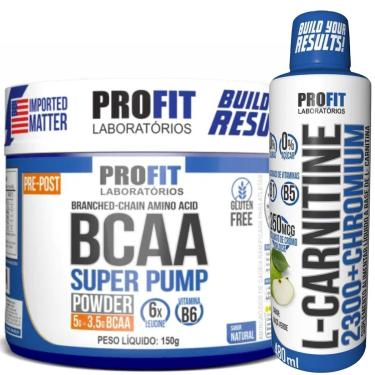 Imagem de L CARNITINE 480ML MAÇÃ VERDE l BCAA 150G SUPER PUMP NATURAL l PROFIT-Unissex