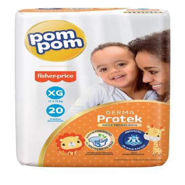 Imagem de Fralda Descartavel Pompom Derma Protek Jumbo Xgc/20