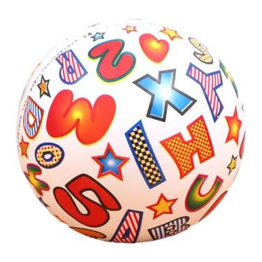 Imagem de Huraoerrrr Bola de futebol infantil de 22 cm, padrão de letras coloridas, bola macia de PVC para jardim de infância, casa