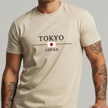 Imagem de Camiseta Masculina Tokyo Japão Estilo Streetwear Estampa Pais Casual -