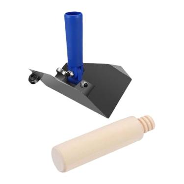 Imagem de Generic Desempenadeira de Canto Interno com Cabo de Madeira, Profissional, 90 Graus, para Acabamento de Concreto