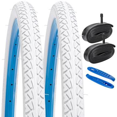 Imagem de 2 peças de pneus de bicicleta de estrada de 66 cm 26 x 2,10/54-559 e 66 cm válvula Schrader compatível com bicicleta de estrada 26 x 2,0 26 x 2,10 26 x 2,10 26 x 2,125 pneus e tubos de bicicleta (Y