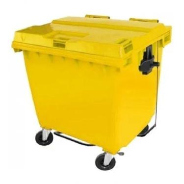 Imagem de Contêiner Contentor Lixeira Plástico 1000 Litros C/ Pedal