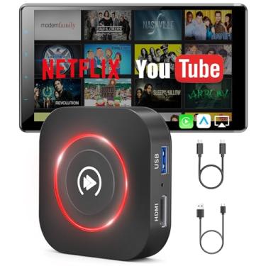 Imagem de Adaptador sem fio CarPlay Netflix YouTube, Magic Box suporta Hulu TikTok Disney+ e mais, adaptador sem fio automático Android Plug and Play para carros com CarPlay com fio OEM