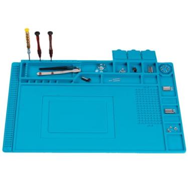 Imagem de Tapete de silicone resistente ao calor, tapete de solda magnético para celular, computador, pistola de calor, ferro de solda, estação de solda, SM18004, Blue - Big Mat, 450X300mm