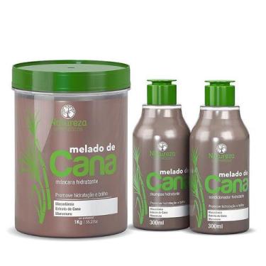 Imagem de KIT MÁSCARA MELADO DE CANA 1kg +  HOME CARE MELADO DE CANA 300ml - NAT