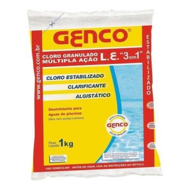 Imagem de Cloro Granulado Ação 3 Em 1 Limpeza De Piscina 1kg - Genco