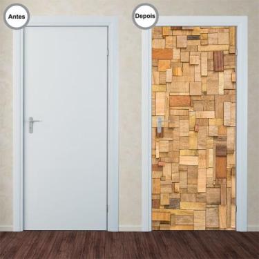 Imagem de Adesivo Decorativo de Porta - Madeiras - 124pt - Allodi