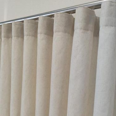 Imagem de Cortina Voil Linho Trilho Wave Suiço Voal Com Forro 4,00x2,60 - Salvat