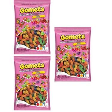 Imagem de Kit Bala de Goma Minhocas Sabor Frutas Sortidas Kit 2,1 kg - Dori