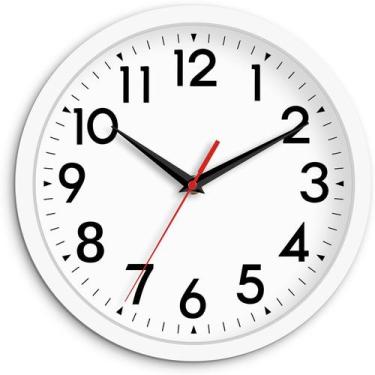 Imagem de Relógio de parede DAXSMY Modern 25cm operado por bateria Silent White