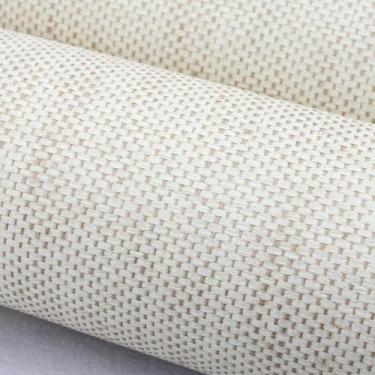 Imagem de Papel De Parede De Papel De Parede De Grama De Madeira Tecida à Mão, Papel De Parede De Pano De Grama Texturizado Accent Wall Covering, Rolo De Papel De Parede De Pano De Grama Nat, White