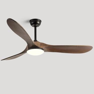 Imagem de Luzes De Ventilador Mudo De 3 Velocidades Para Quarto Com Temporização Remota Luz Do Ventilador De Teto Regulável Led Ventilador De Teto Com Luz Sala De Estar Sala De Jantar Luzes, A, 52in
