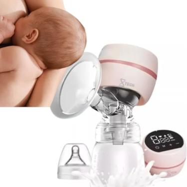 Imagem de Bomba Extratora de Leite Materno Elétrica Portátil – Tira Leite Silenciosa com 9 Níveis de Sucção, Almofada de Massagem 3D em Silicone, Recipiente que Vira Mamadeira, Recarga USB