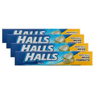 Imagem de Kit 4 Bala Halls Mentol 28g