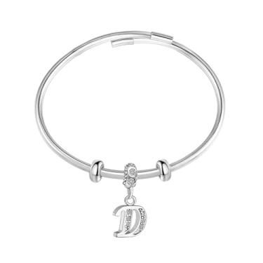 Imagem de JMQJewelry Pulseiras femininas com letras A-Z, letra A-Z, espaçador, clipe, berloques, joias, 17-20cm (6.69-7.8.7in), Aço inoxidável e cobre, Sem Pedra Preciosa