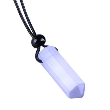 Imagem de Magic Human Colares de cristal - pingentes de ponta de cristal legais - joias boas vibrações - varinhas de olho de gato simuladas fofas - proteção espiritual amuletos de pêndulo - talismãs de energia