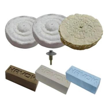 Imagem de 2X Polimento 7 Peças Esmeril Politriz Inox Moto Massa Roda K