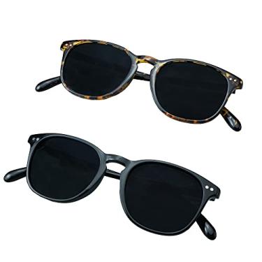 Imagem de VisionGlobal 2 pares de óculos de sol polarizados/de leitura com lentes de proteção UV400 para mulheres, óculos de sol modernos para dirigir, Record_floral_black, M