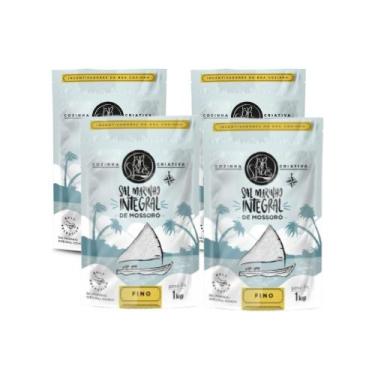 Imagem de Kit 4 Sal Marinho Br Spices Integral Mossoró Fino Pouch 1kg