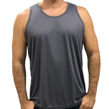 Imagem de Regata Masculina Dry Fit Plus Size - Fix, Cinza, G3