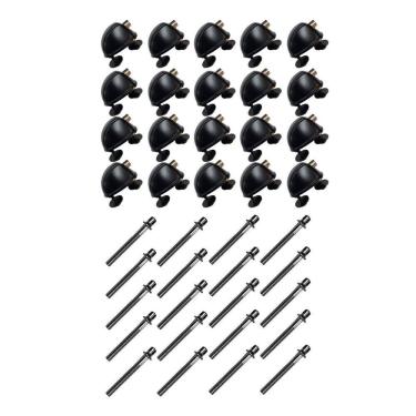 Imagem de Kit 20 Canoas Tom Caixa Preta 19.05 + 20 Parafuso 51X6Mm M6