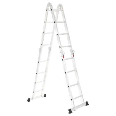 Imagem de Escada Articulada de Alumínio 4X4 Multifuncional 16 Degraus 4,32 Metro