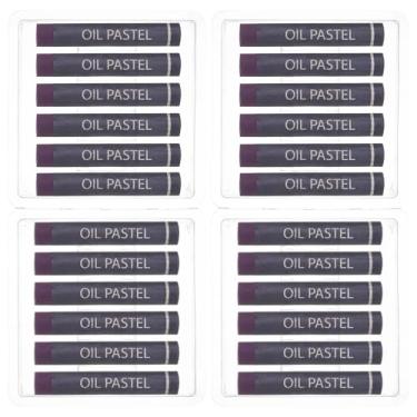Imagem de PATIKIL Pastéis de óleo roxos, 24 peças de giz de cera de óleo macio, pastéis cremosos, materiais de arte em bastão para pintura de arte, desenho, mistura de graffiti para iniciantes e artistas